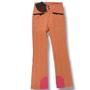 Bogner Fire + Ice Ireen Geometric Print Ski Pants Sz XS 4 Pink  Green